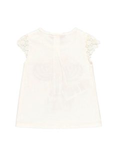 Boboli tojásfehér, csipkés bébi lány póló – 80 cm