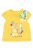 Boboli mustársárga, virágos bébi lány póló – 56 cm
