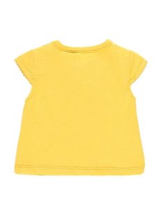Boboli mustársárga, virágos bébi lány póló – 56 cm