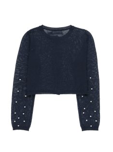 Boboli sötétkék, gyöngyös lány boleró – 104 cm