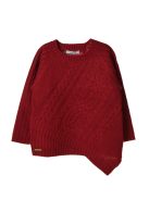 Mayoral piros, aszimmetrikus kötött lány pulóver – 92 cm