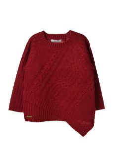   Mayoral piros, aszimmetrikus kötött lány pulóver – 92 cm