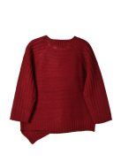 Mayoral piros, aszimmetrikus kötött lány pulóver – 92 cm