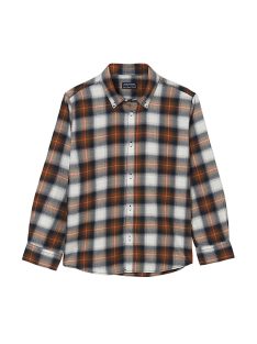 Mayoral barna kockás, hosszú ujjú fiú ing – 128 cm