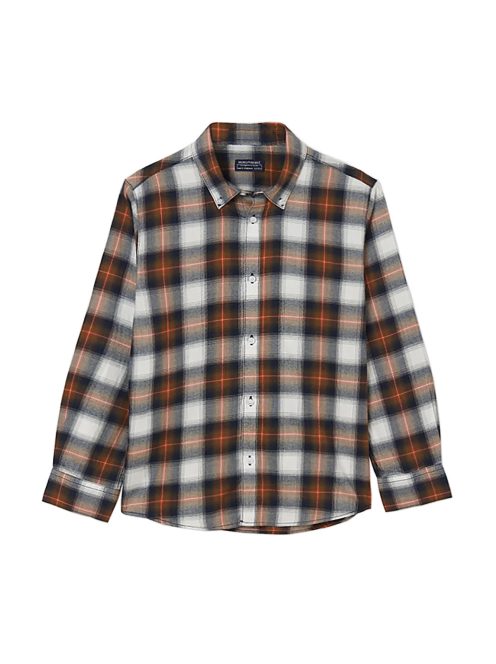Mayoral barna kockás, hosszú ujjú fiú ing – 128 cm