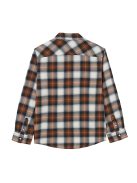 Mayoral barna kockás, hosszú ujjú fiú ing – 128 cm