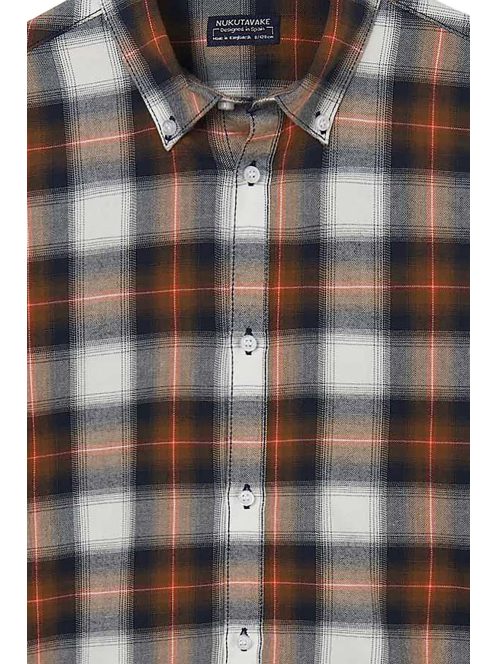 Mayoral barna kockás, hosszú ujjú fiú ing – 128 cm