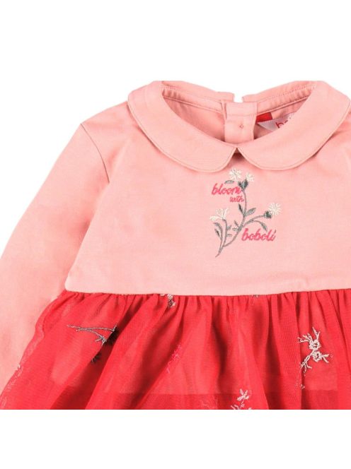 Boboli rózsaszín-piros, tüllös lány ruha – 104 cm