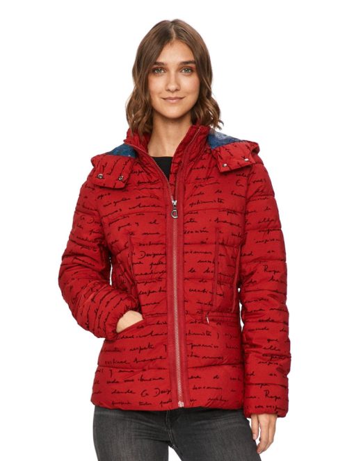 Desigual Natasha piros női téli dzseki – M