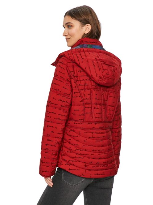 Desigual Natasha piros női téli dzseki – M