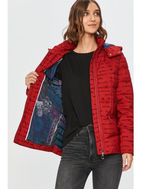 Desigual Natasha piros női téli dzseki – M