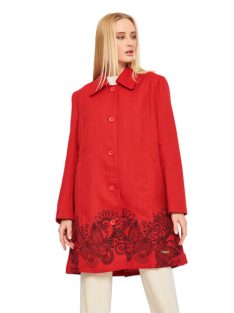 Desigual Gaia piros női szövet kabát – 40 EU