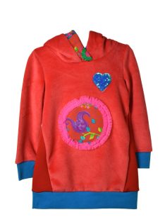  Rosalita Clare jácintpiros, kapucnis plüss lány ruha – 98 cm