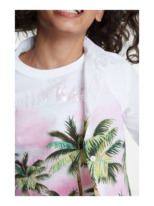 Desigual Jackson fehér, trópusi mintás lány ing – 5-6 év