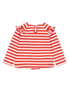 Boboli piros csíkos, fodros lány felső – 80 cm