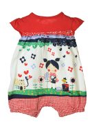 Boboli piros, mintás lány napozó – 3 hó