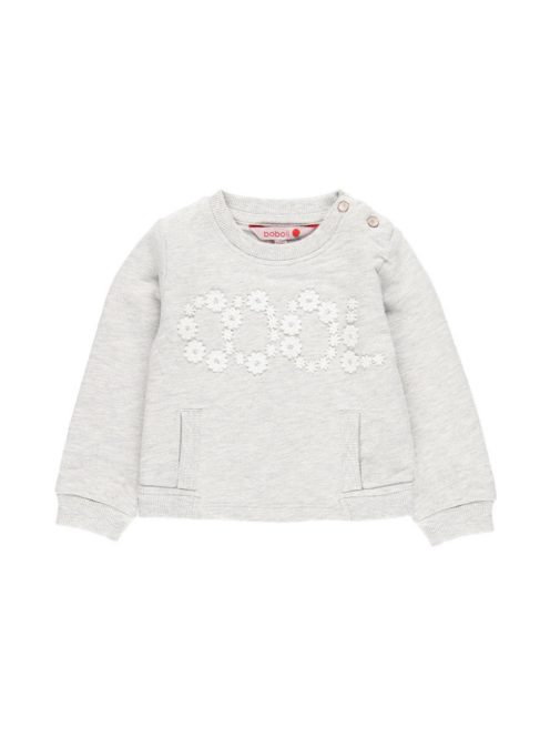 Boboli szürke, csipkés lány pulóver – 80 cm