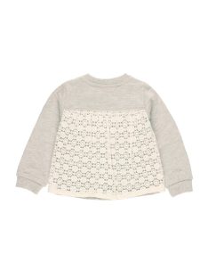 Boboli szürke, csipkés lány pulóver – 80 cm