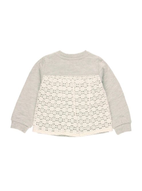 Boboli szürke, csipkés lány pulóver – 80 cm