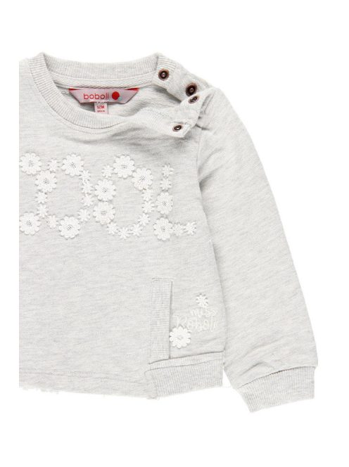 Boboli szürke, csipkés lány pulóver – 80 cm