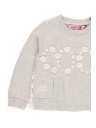 Boboli szürke, csipkés lány pulóver – 80 cm