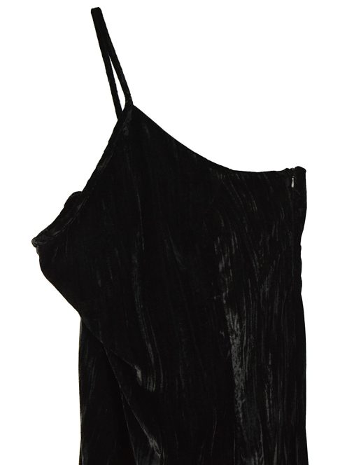 Mango fekete bársony női maxi ruha – M