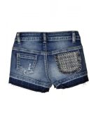 Brums strasszköves, rojtos lány farmershort – 104