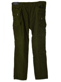   Ralph Lauren sötétzöld, bársonyos férfi nadrág – W36 L32