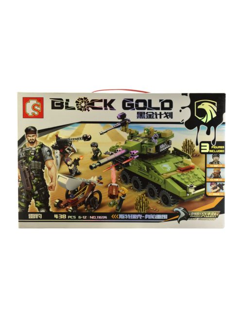Block Gold összerakható tank figurákkal