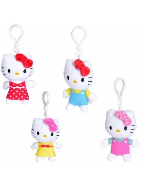 Hello Kitty bagclip plüssök különböző ruhákban – 10 cm