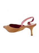 Escada barna, pink, hegyes orrú, slingback női cipő – 39