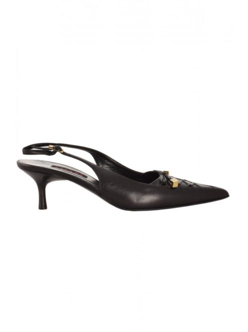 Escada fekete, tűsarkú női slingback cipő – 38