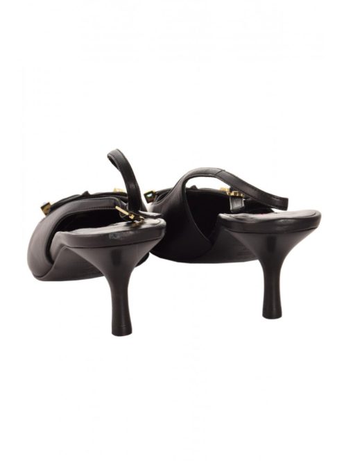 Escada fekete, tűsarkú női slingback cipő – 38