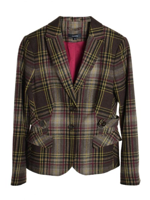 Comma barna kockás női blézer