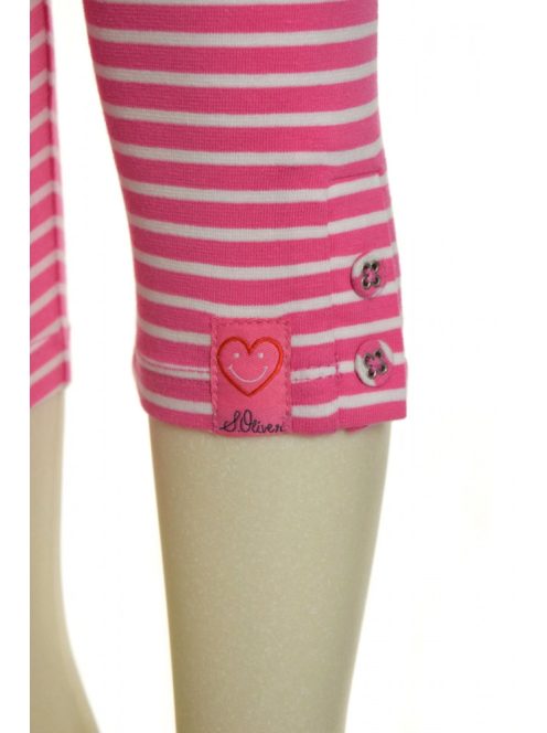 s. Oliver rózsaszín-fehér csíkos lány leggings
