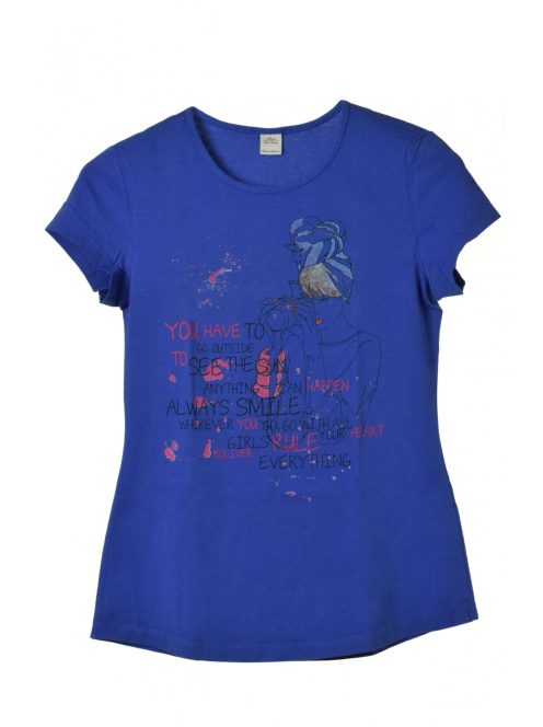 s. Oliver kék, mintás lány póló – 176