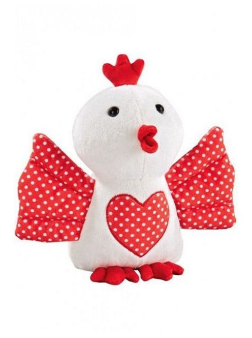 Piros-fehér csirke plüss – 24 cm