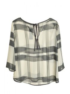 s. Oliver Premium szürke kockás női blúz