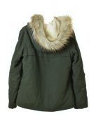 QS sötétzöld, műszőrmés női téli kabát – M
