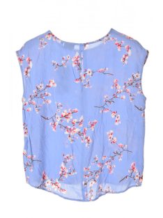 b. Young kék, virágos, ujjatlan női blúz – 36