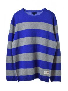 Gant kék-szürke csíkos gyapjú férfi pulóver – XXL