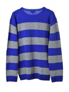 Gant kék-szürke csíkos gyapjú férfi pulóver – XXL