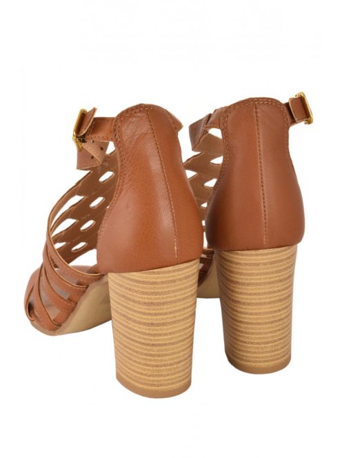 Versace barna, magassarkú, bőr női szandál – 38