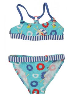 Boboli világoskék, úszógumi mintás lány bikini – 104
