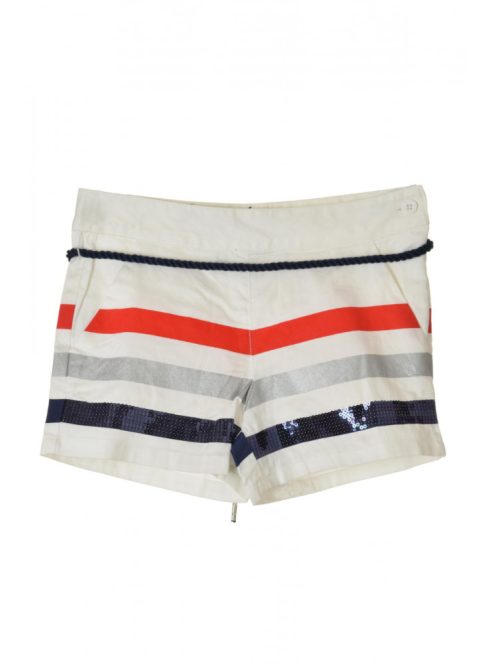 Boboli fehér, csíkos, flitteres lány short – 104