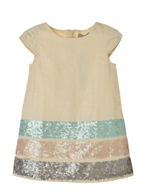 Boboli drapp, flitteres, vászon lány ruha – 104