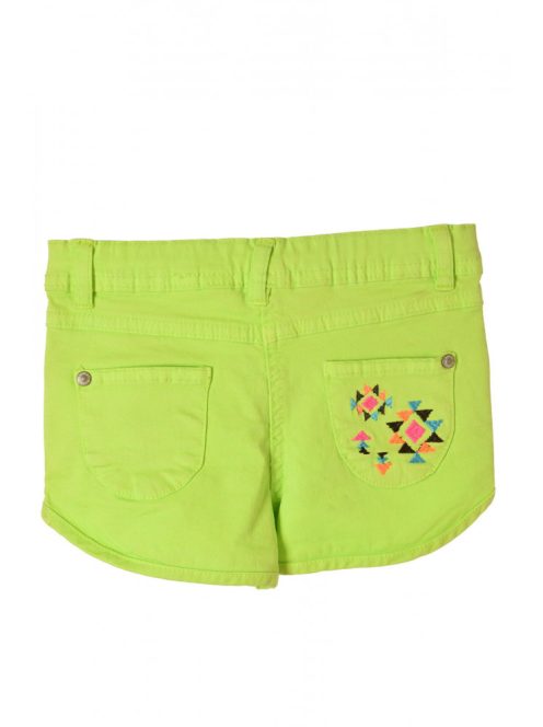 Boboli zöld, hímzéses lány farmer short – 104