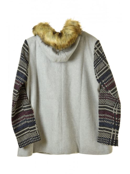 Desigual szürke, csillogó ujjú női kabát – 44