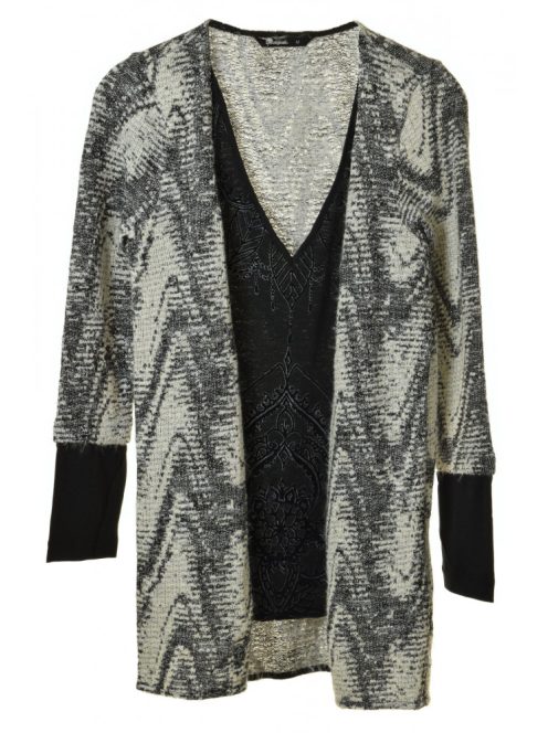 Desigual fekete, csillogó női kombi kardigán – M