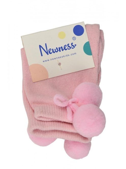 Newness rózsaszín, pomponos lány zokni